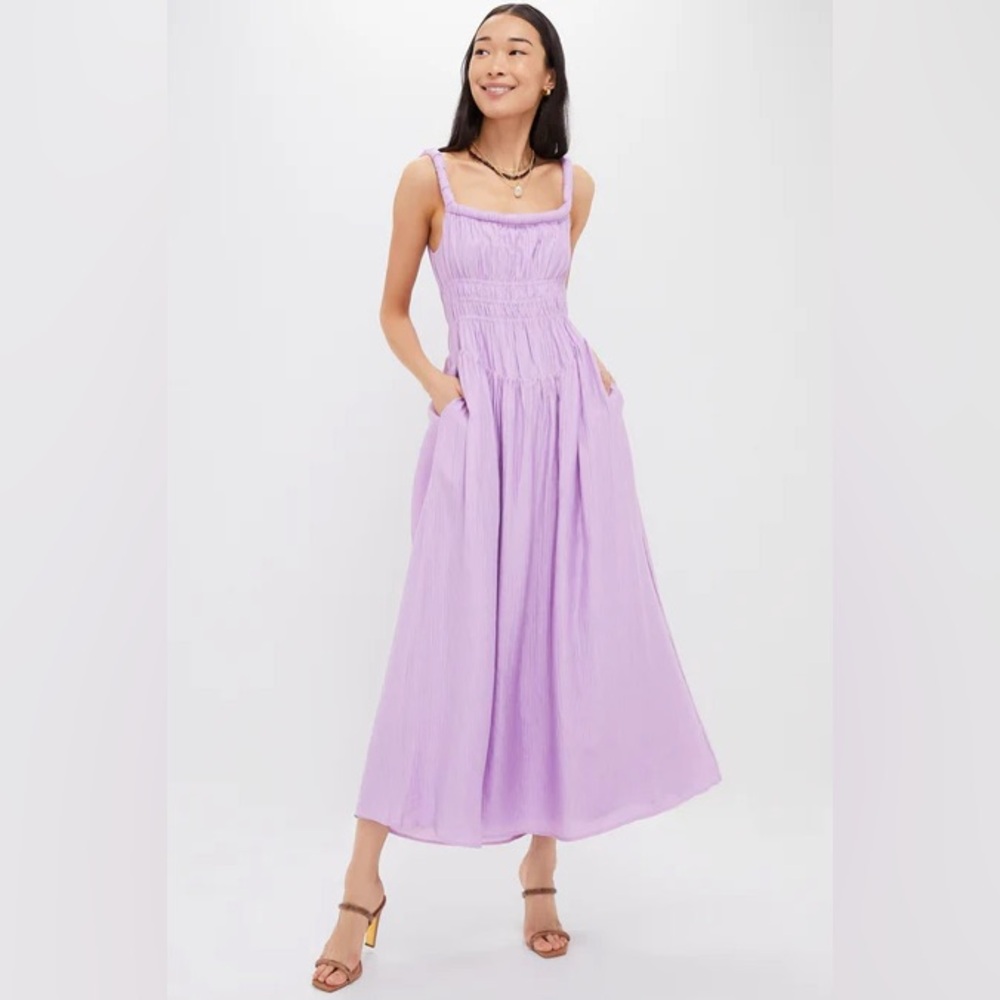 Line & Dot Lilac Lorenzo Midi Dress (NWT)